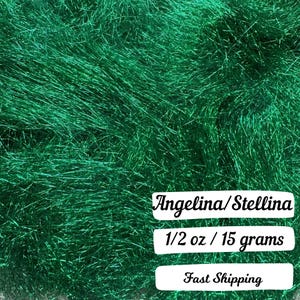 Green Stellina Angelina Sparkly Fiber Non Heat Bondable Spinning Fiber Sparkle Batts Sparkle Roving Add Sparkle Spinning Fiber