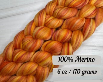 Sunset - 100% Wool Combed Top – 6 oz Spinning Fiber