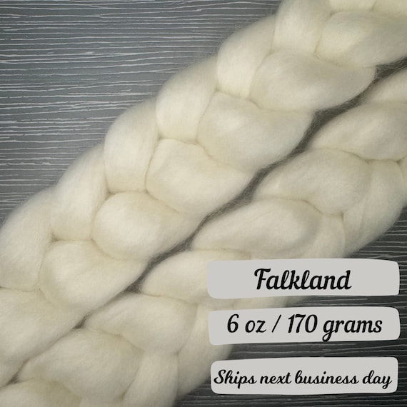 Falkland fiber undyed natural spinning fiber combed top roving for spinning fiber braids for dying fiber for felting natural wool roving