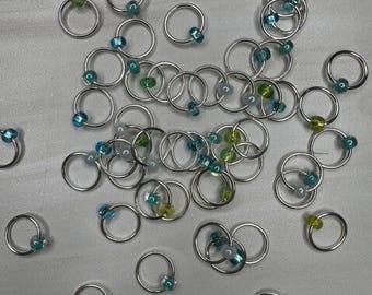 Angel Blue Snag Free Stitch Markers for Knitting Handmade Knitting Accessories Gift for Knitter Jump Ring Stitch Markers optional case