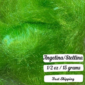 Key Lime Sparkle Stellina Angelina Sparkly Fiber Heat Bondable Spinning Fiber Sparkle Batts Sparkle Roving Add Sparkle Spinning Fiber