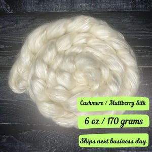 Affogato Cashmere Mulberry Silk Fiber Natural Blend Fiber Combed Top for Spinning Yarn Wool Roving Spinning Fiber Natural Luxury Fibers