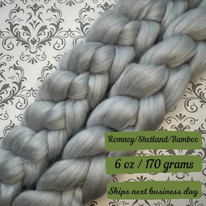 Waterway Combed Top Romney Shetland Bamboo Fiber Spinning Fiber Wool Roving Gift for Fiber Arts Fiber for Spinning Fiber Braid Felting Wool