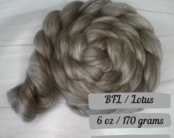 Mochaccino BFL Lotus Fiber Unique Blend Fiber Natural Blend Fiber Combed Top Wool Roving Spinning Fiber Natural Luxury Fiber
