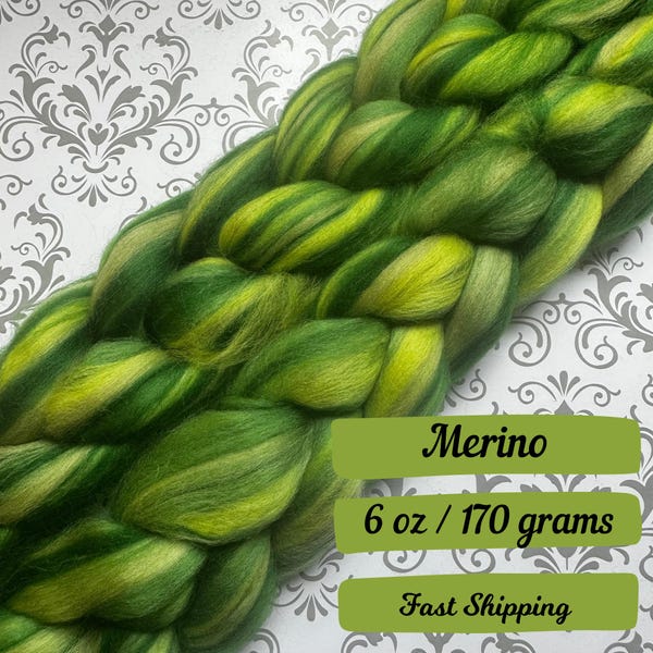 Fibra de merino peinada Cloverfield, fibra de hilado, lana de merino, regalo para tejedores, fibra artística, fibra para hilar, trenza de fibra, lana para fieltrar.