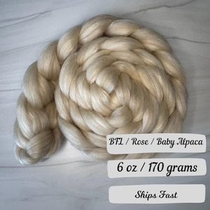 Caffe Rosa BFL Rose Fiber Baby Alpaca Blend Fiber Natural Blend Fiber Combed Top Wool Roving Spinning Fiber Natural Luxury Fiber