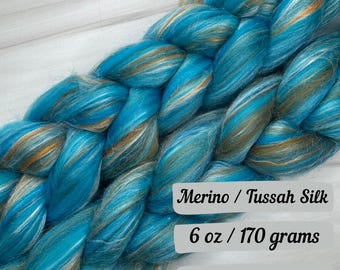 Kingfisher Combed Top Braid Merino Wool  Fibers Spinning Fiber Felting Wool