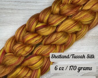 Fruit Twist Custom Combed Top Shetland Tussah Silk Fiber Spinning Fiber Wool Roving Fiber for Spinning Fiber Braid Felting