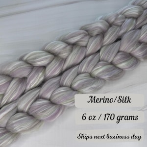 Lyra Merino Silk Combed Top Spinning Fiber for Hand spinning yarn making supply for spinning wheel fiber braid merino wool fiber spinning
