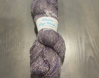 Handspun yarn Merino Silk Purple Multi Sport Weight