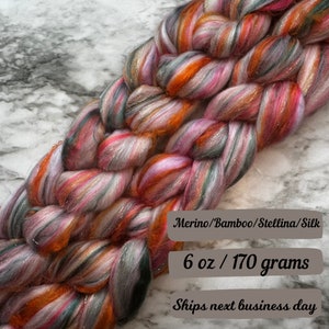 Harleys Dream Combed Top Merino Bamboo Stellina Sari Silk Fiber Spinning Fiber Wool Roving Spinning Fiber Braid Felting Wool Spinning Supply