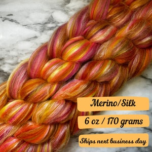 Libra Merino Silk Combed Top Spinning Fiber for Hand spinning yarn supplies for spinning wheel fiber braid merino wool fiber for spinning