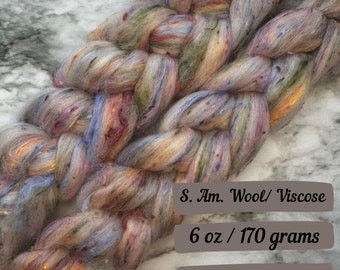 Taste The Rainbow Combed Top Merino  Fiber Spinning Fiber Wool Roving Gift Fiber Art Fiber Spinning Fiber Braid Felting Wool Spinning Supply