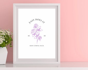 Therapy Office Wall Art | Easy Does It | Office Decor | Sobriety Gifts | Sobriety Wall Art | Wall Decor | Recovery Art |