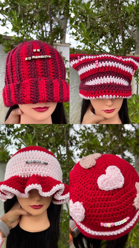 Handmade Crochet Bucket Hat w/ Pins – Made by @thecrystalneedle65 hq720.jpg?sqp=-  main image 3