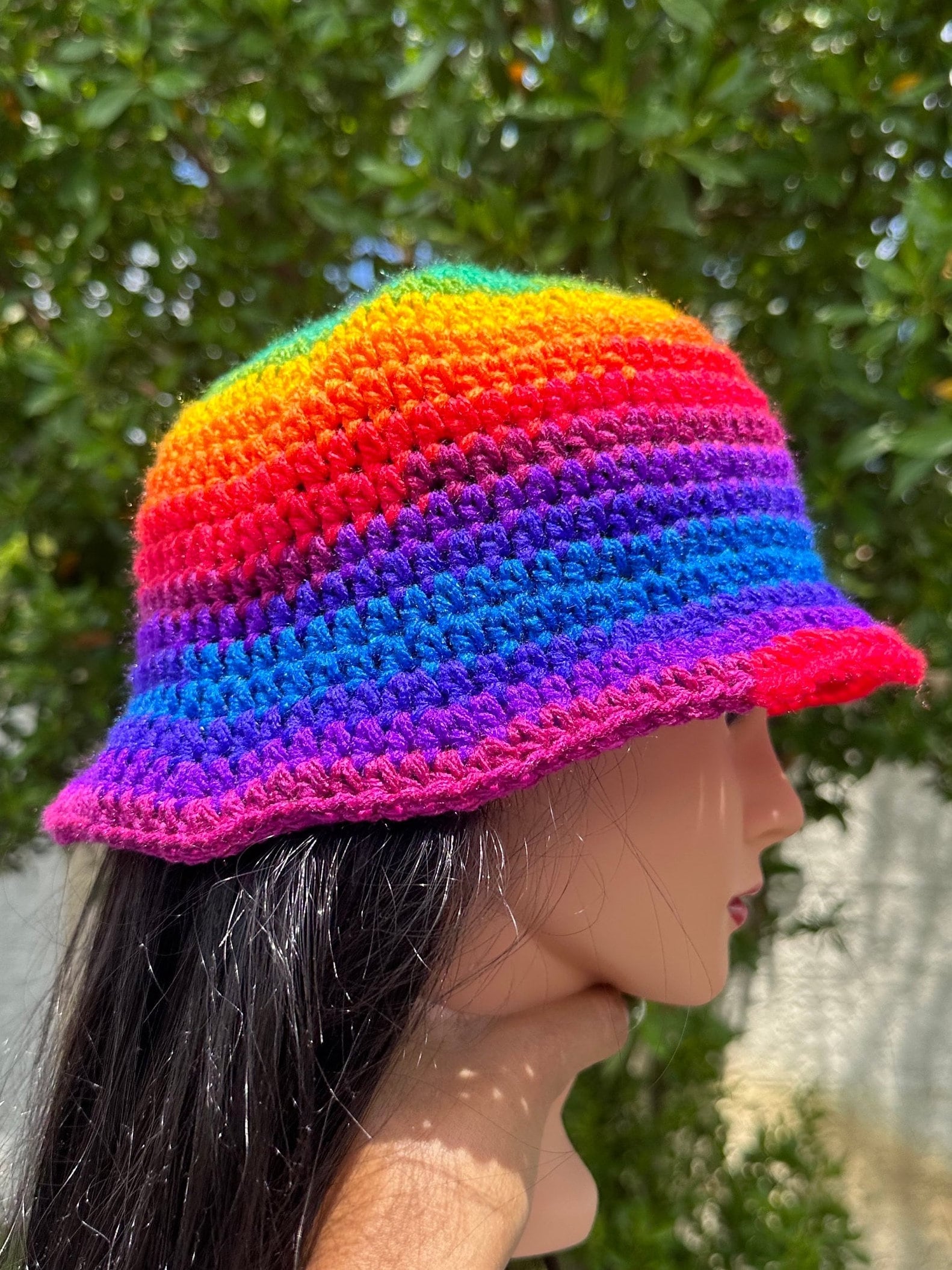 Rainbow Crochet Western Hat Free Easy Caron Rainbow Hat Crochet Pattern | Yarnspirations main image 2