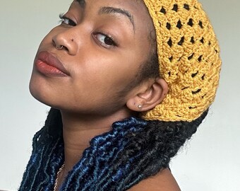 Gold Handmade Crochet Head Scarf Bandana