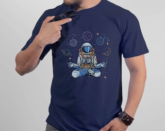 Mindful Astronaut T-Shirt, Yoga in Space, Cosmic Zen Wear
