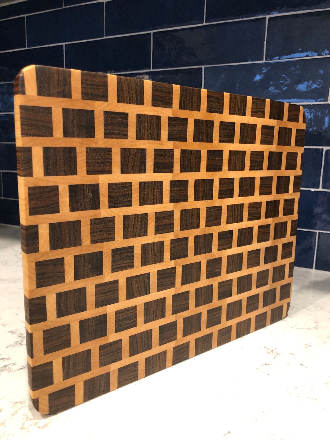 Small End Grain Brick Pattern Cutting Board Etsy