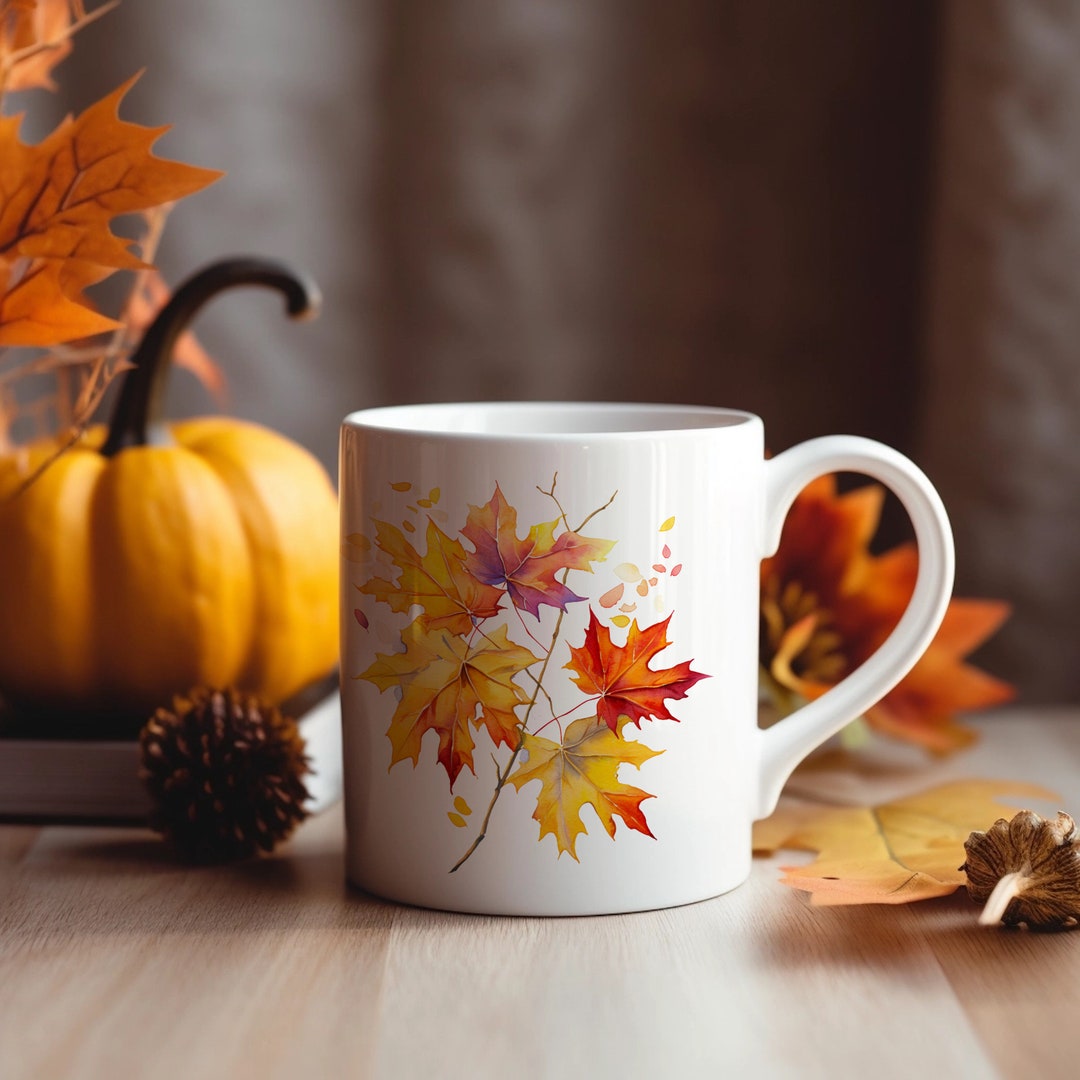 Mug Mid Fall Autumn Leaves Mug, Changing Leaves Fall Mug, Autumn Mug, Thanksgiving ...