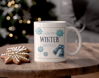 Warm Winter Wishes Mug, Winter Mug, Christmas Mug, Christmas Gift, Hot Cocoa Mug, Hot Chocolate, Holiday Coffee Mug, Hot Chocolate Mug