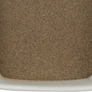 May include: A white ceramic square dish filled with ground black pepper.