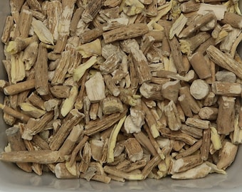 Raíz de ashwagandha orgánica, cortada y tamizada (Withania somnifera)