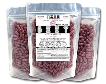 Pure Beet Root Capsules - 2040mg Per Serving of Pure Beet Root Powder - Non-GMO, Vegetarian Capsules, Natural Nutrient-Dense Superfood