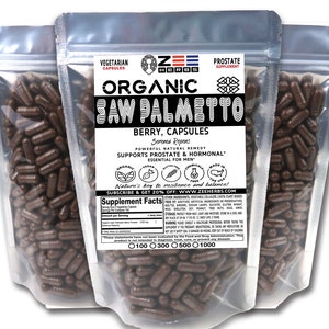 Organic Saw Palmetto Berry Capsules – 1200mg Prostate Supplement (Vegetarian)