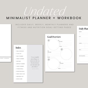 Digital Undated Minimalist Planner - Downloadable and Printable