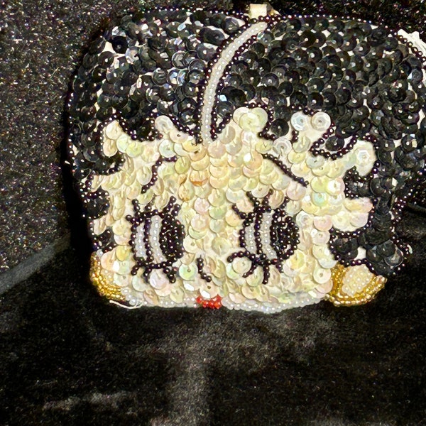 Vintage, authentic, Handmade, One of a Kind Betty Boop Sequense and Beaded Keychain Coin Purse.