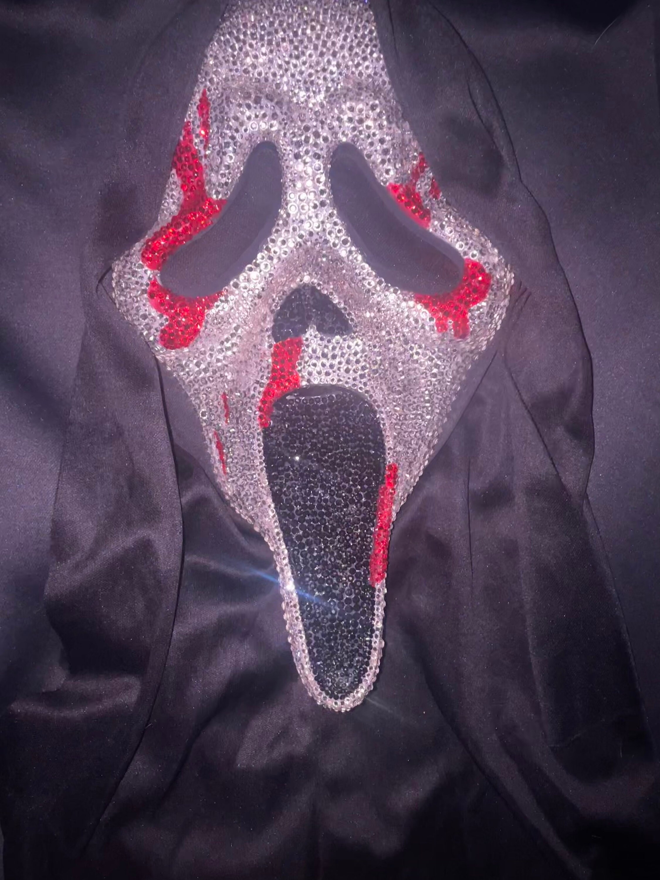 Bedazzled Rhinestone Bling Ghost Face Ghostface Mask With Etsy