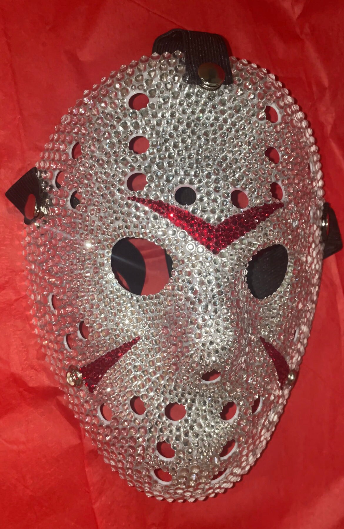 Bedazzled rhinestone bling Jason Vorhees hockey mask  slasher  horror   friday the 13th