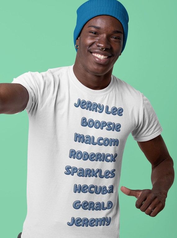 Bluey Inspired List of Imagination Names Unisex Soft T-shirt Bluey