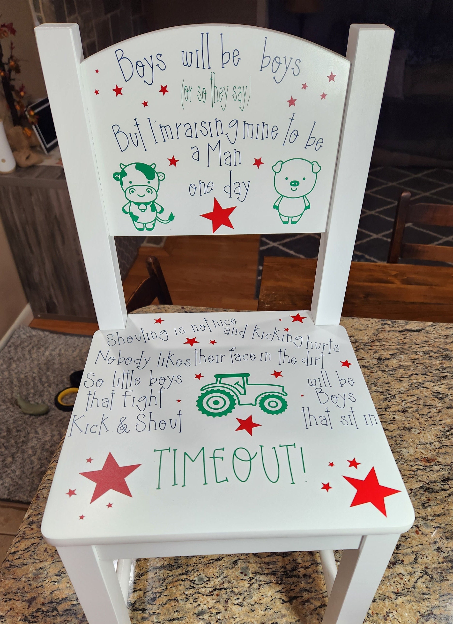 Boys Will Be Boys TIME OUT Chair - Etsy