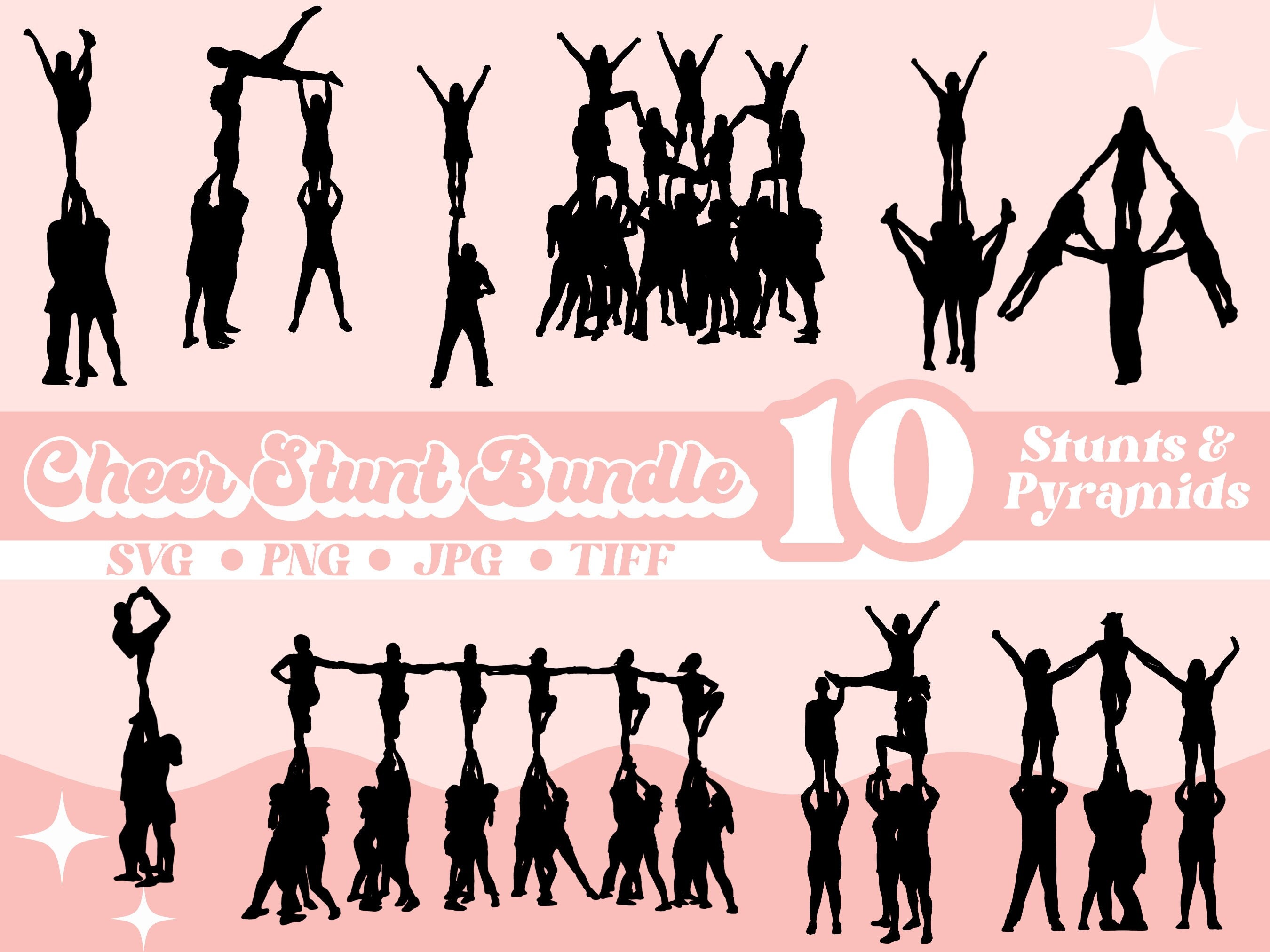 Cheerleading Stunts and Pyramids Cut File Bundle, Cheerleading Cut File  Bundle, Cheerleading Stunts & Pyramids Bundle - Etsy