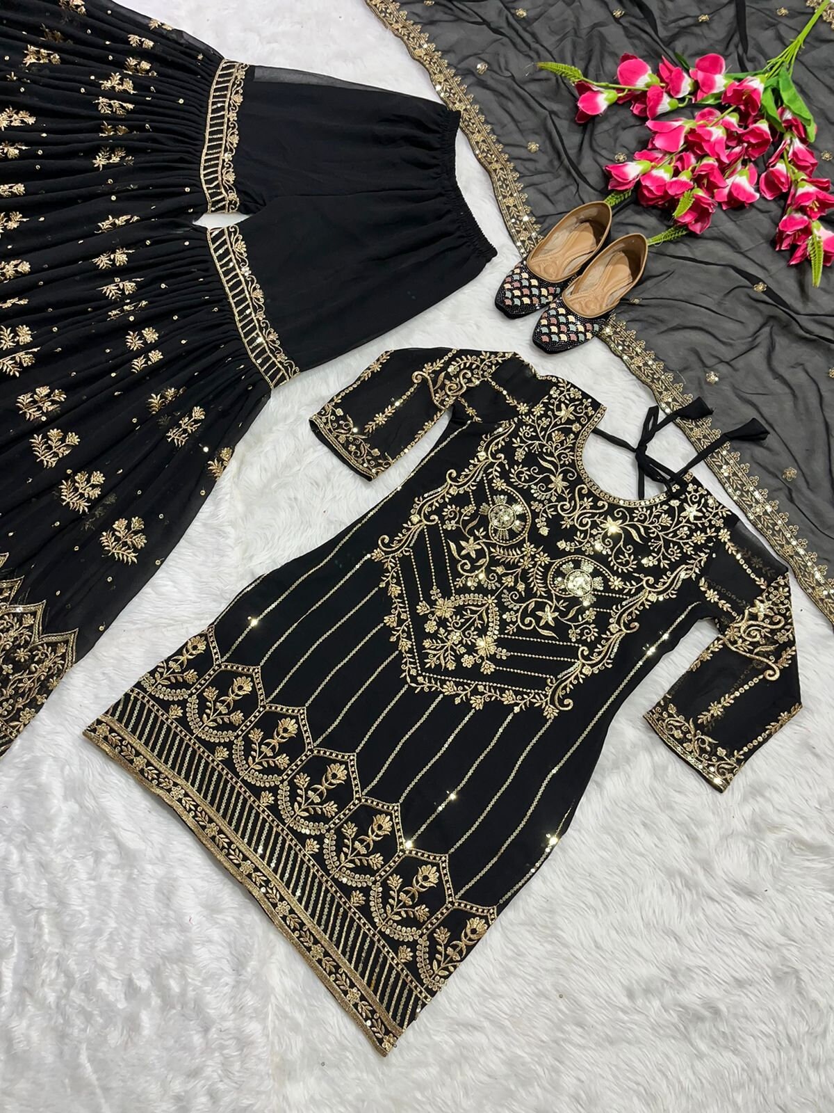 Black Crystal Sharara Set – Studio East6