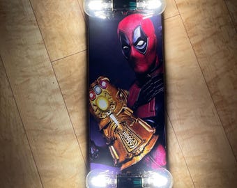 Deadpool w/ Gauntlet Skateboard Deck Lamp