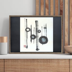 Original Japanese Calligraphy | Abstract Ink No.4 | Handmade Brush Painting | Nature-Inspired Zen Wall Decor | Minimalist Brush Painting