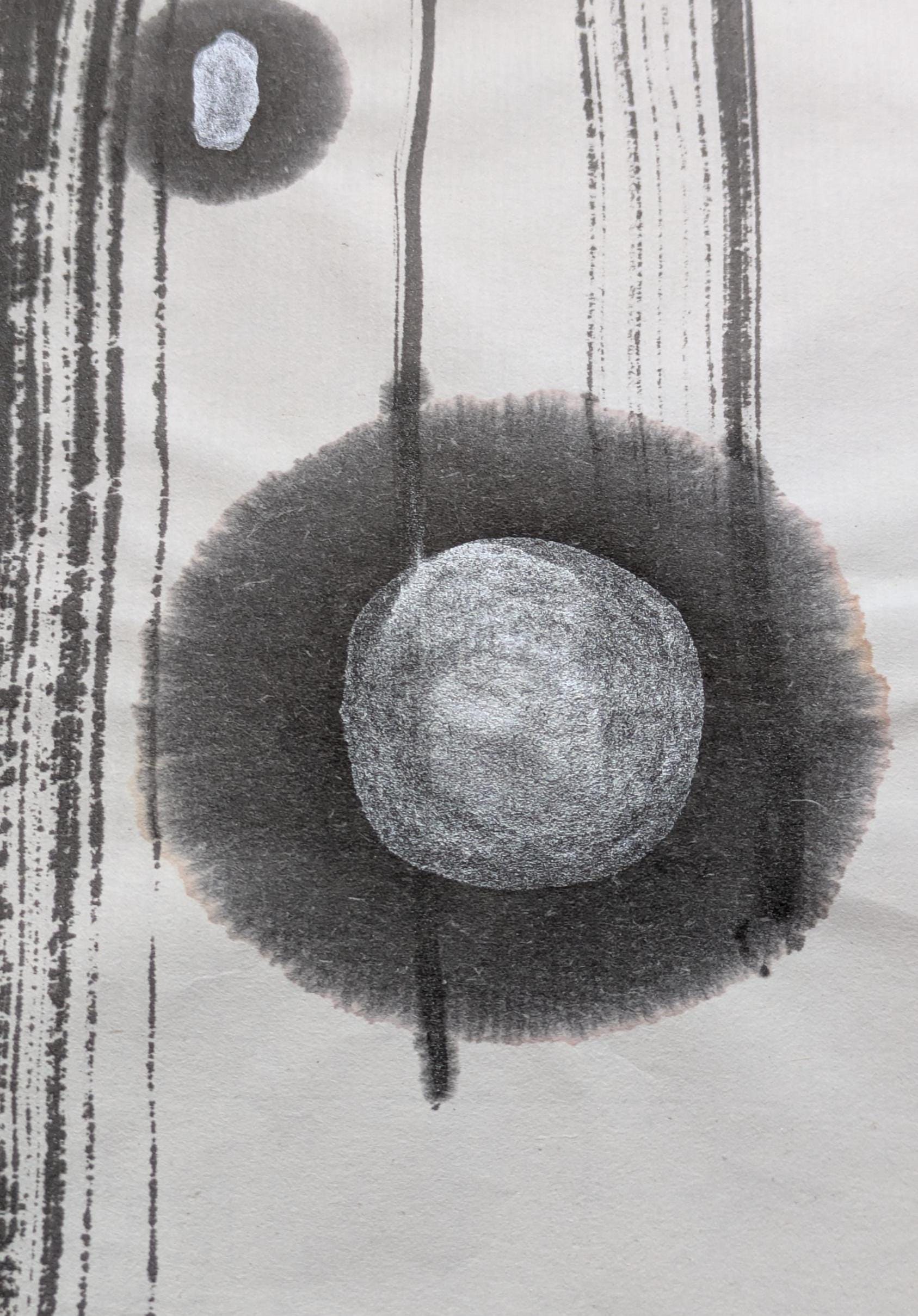 Japanese Abstract Ink Abstract Sumi Ink Art | Japanese Brush Painting on Washi Paper - Etsy