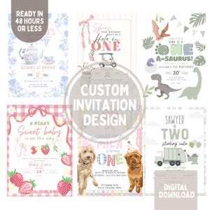 Custom Invitation | Personalized Made-to-order Design | babyshower, birthday, wedding , graduation, holiday digital Invite