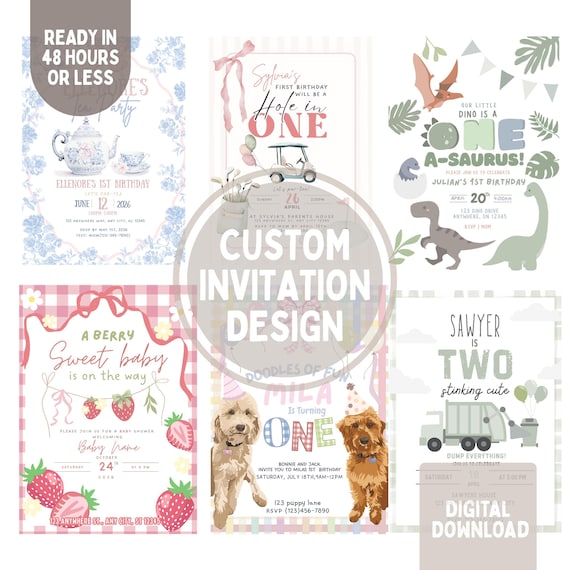 Custom Invitation | Personalized Made-to-order Design | babyshower, birthday, wedding , graduation, holiday digital Invite