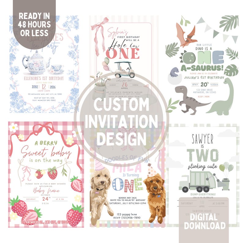 Invitación personalizada / Diseño personalizado hecho a pedido / baby shower, cumpleaños, boda, graduación, invitación digital navideña imagen 1
