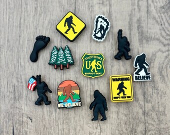 Bigfoot Croc Charms | Sasquatch Charms |  Yeti | Cryptid Shoe Charms | Outdoor Shoe Charms | Wilderness Croc Charms