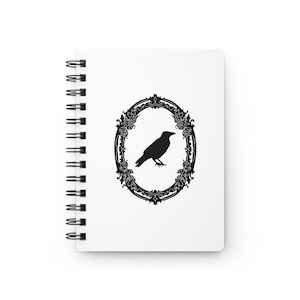The Raven Spiral Bound Journal, Edgar Allan Poe Notebook, Quill & Crow Design, Writing Notebook, Gift for Writers, Gothic Decor, Halloween