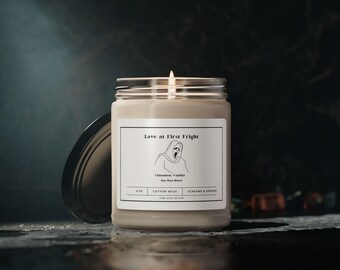 Love at First Fright Soy Candle, GhostFace Scream Candle, Horror Movie Night Decor, 9oz Candle, Horror Fans, Creepy, Halloween Gift, Creepy