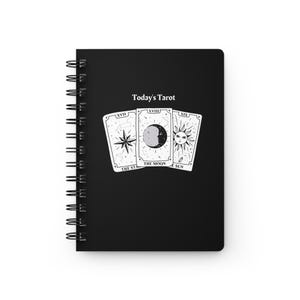 Daily Tarot Spiral Bound Journal, Today's Tarot, Tarot Reading Notebook, Tarot Card, Grimoire, Witchy Notebook, Witch Journal, Tarot Journal