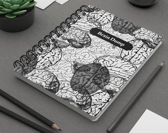 Brain Dump Spiral Bound Journal, Unique Notebook for Creative Minds, Perfect for Brainstorming, Witchy Notebook, Gothic, Spooky, Halloween