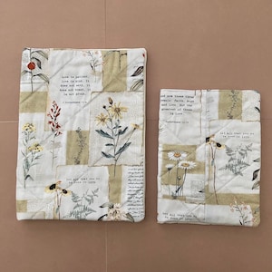 Handmade Cotton Bible Book Cover: Christian Gift with Pockets