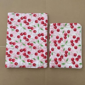 Handmade Cotton Bible Cover: Cherry Book Sleeve, Christian Gift